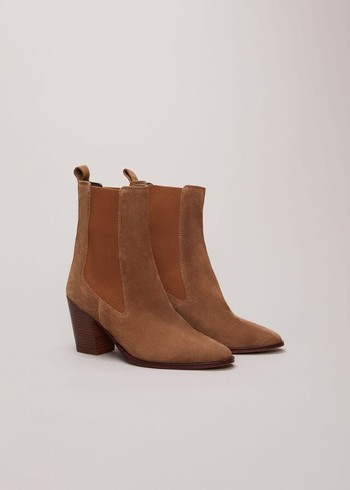 Phase Eight Brown Suede Cowboy Boots Brown Canada | JWAXPC-072